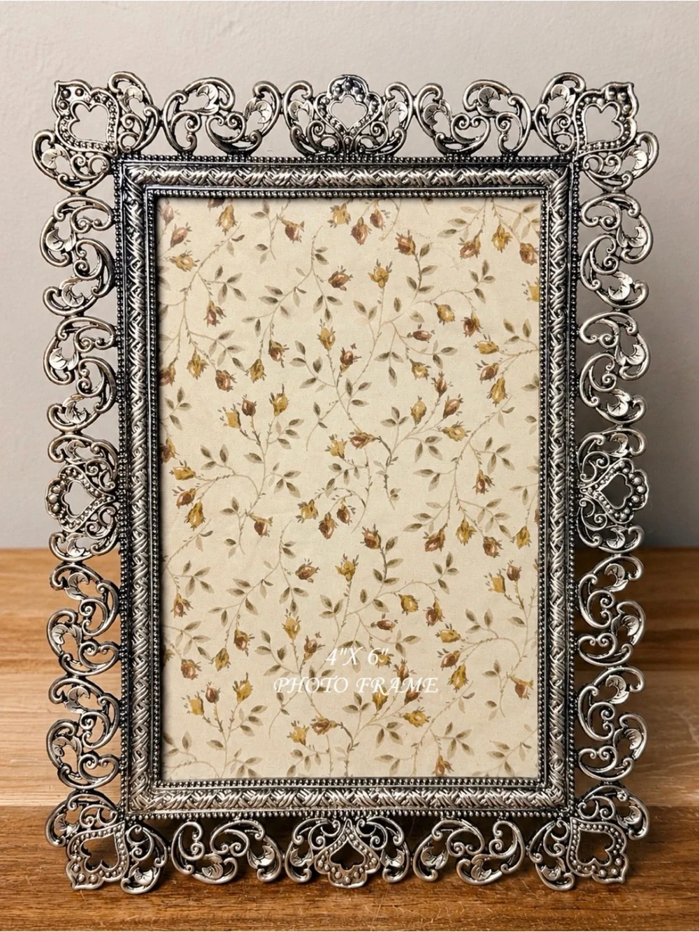 Vintage Ornate Silver Decorative Photo Frame - Silver